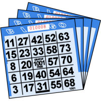 1 ON Blue Tint Paper Bingo Cards (500 ct)